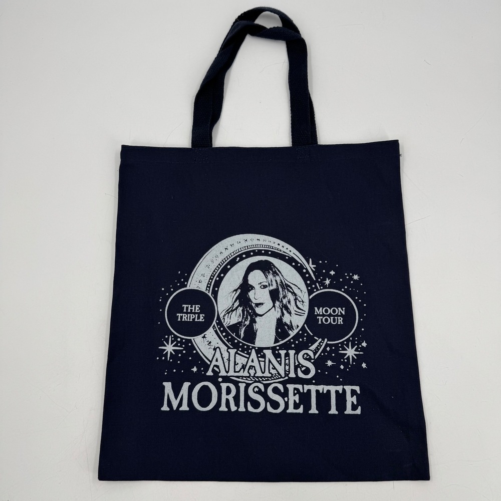 Alanis Morissette‎ Tote Bag The Triple Moon Tour Graphic Navy Blue